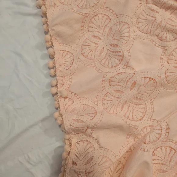 The Drop Women's Long Sleeve Crochet Lace Deep V-Neck Short Romper - Picture 8 of 11